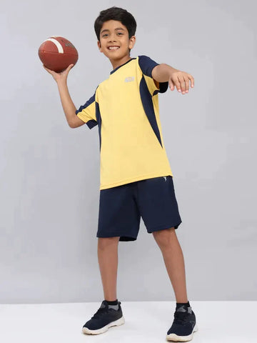 Boys Solid Slim Fit Shorts with TECHNO COOL+