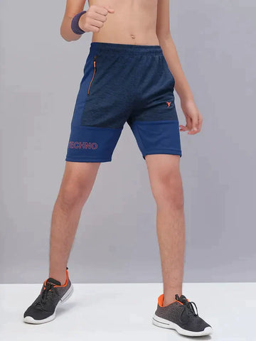 Boys Melange Slim Fit Shorts with TECHNO GUARD