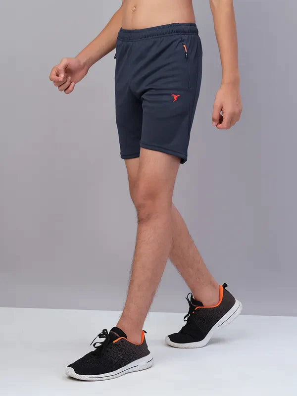 Boys Solid Slim Fit Shorts with TECHNO GUARD