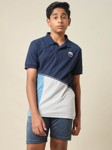 Boys Colorblock Slim Fit Polo T-shirt with MATPIQ