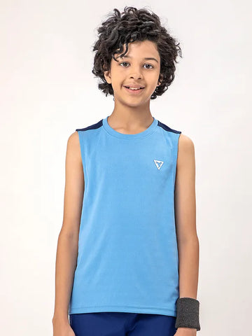 Boys Colorblock Slim Fit Crew Neck T-shirt with TECHNO COOL+