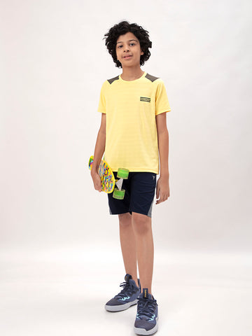 Boys Colorblock Slim Fit Crew Neck T-shirt with TECHNO COOL+