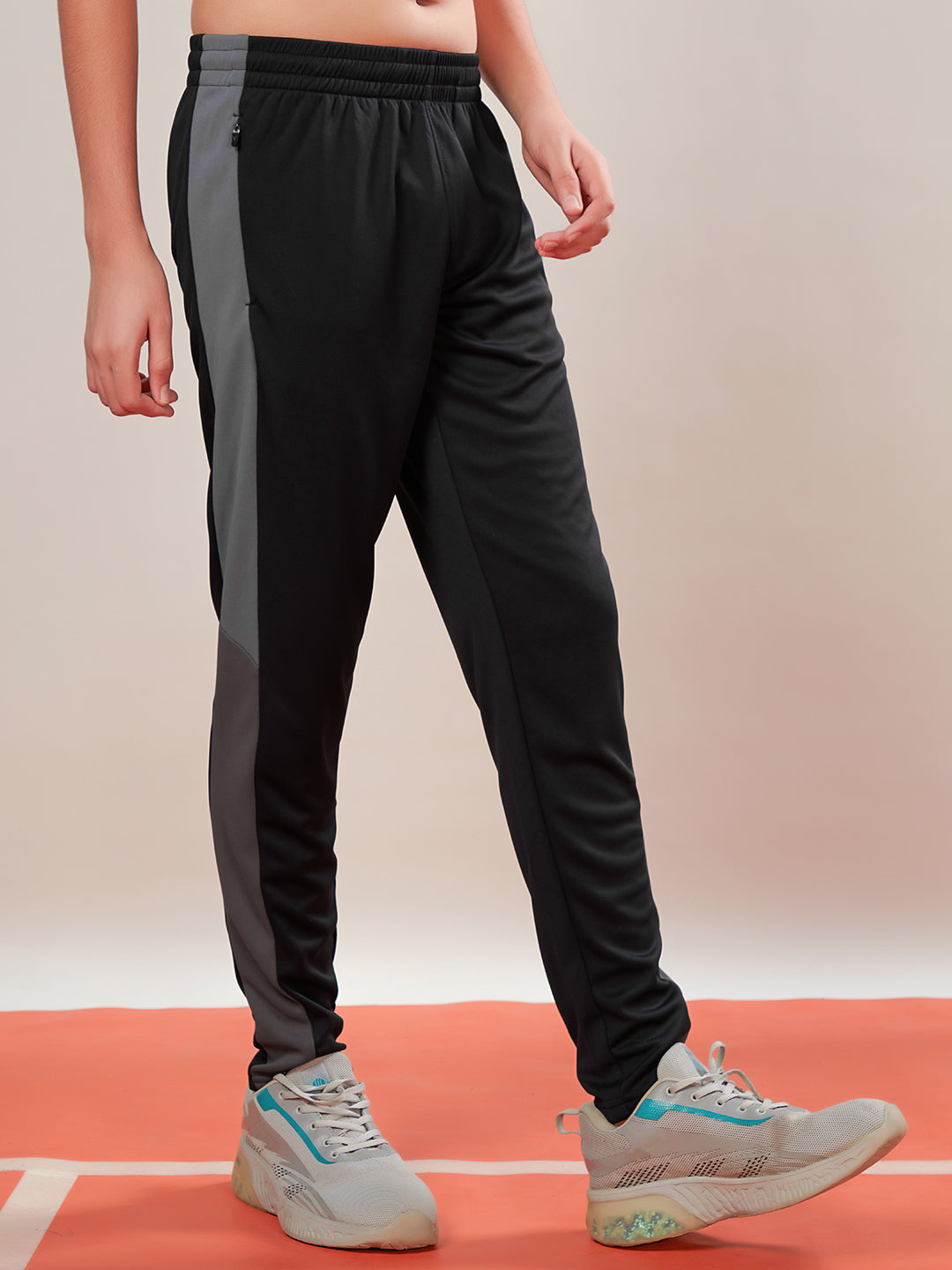 Boys Solid Slim Fit Sports Trackpants with TECHNO DRY