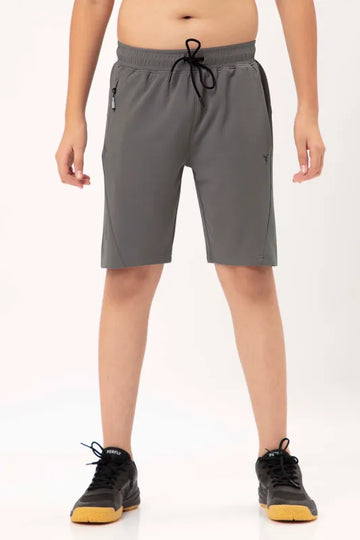 Boys Solid Slim Fit Shorts with TECHNO GUARD