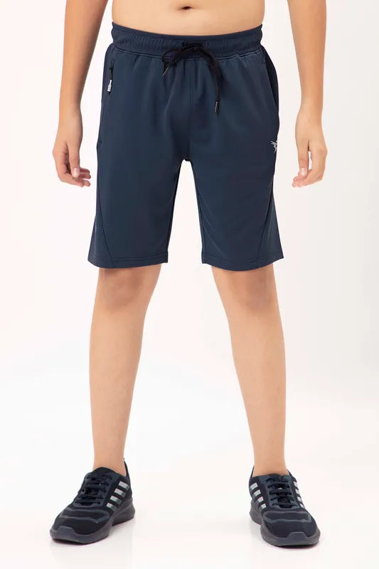 Boys Solid Slim Fit Shorts with TECHNO GUARD