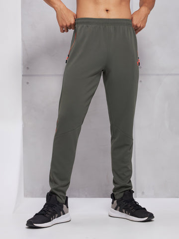 Men Solid Slim Fit Trackpants with TECHNO DRY