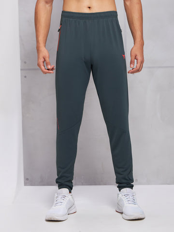 Men Solid Slim Fit Trackpants with TECHNO DRY