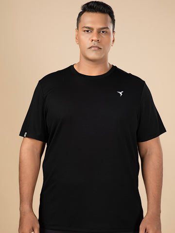 Men Plus Size Solid Active T-shirt with TECHNO COOL+