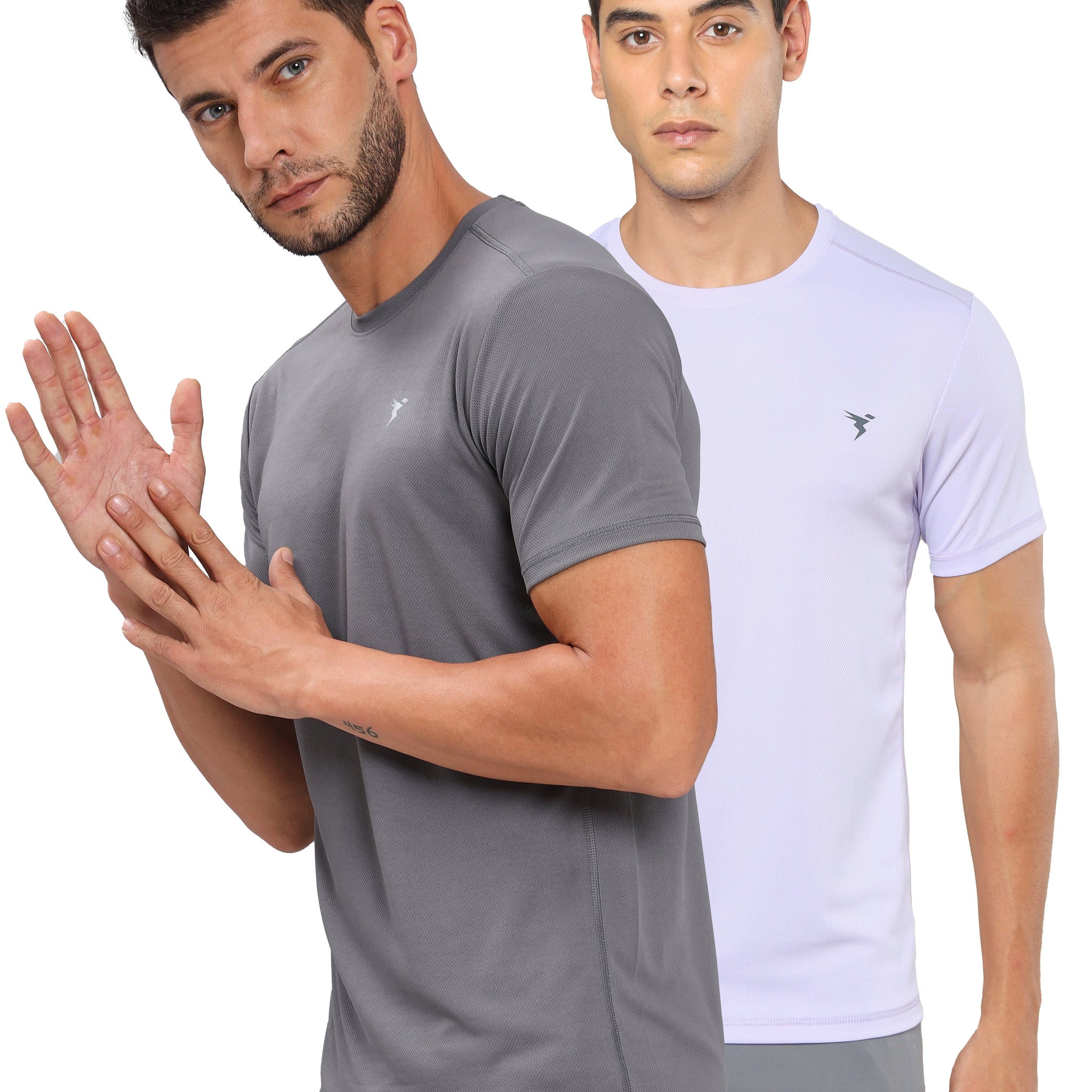 Men Solid Slim Fit Crew Neck T-shirt with TECHNO COOL+ (Pack of 2)