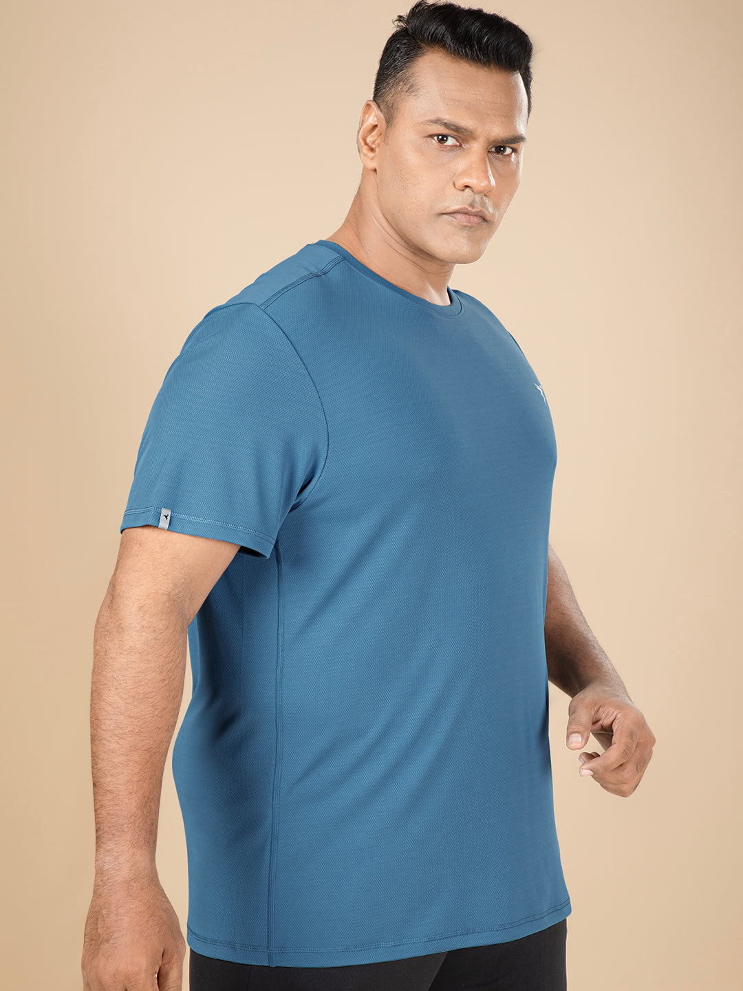 Men Plus Size Solid Active T-shirt with TECHNO COOL+