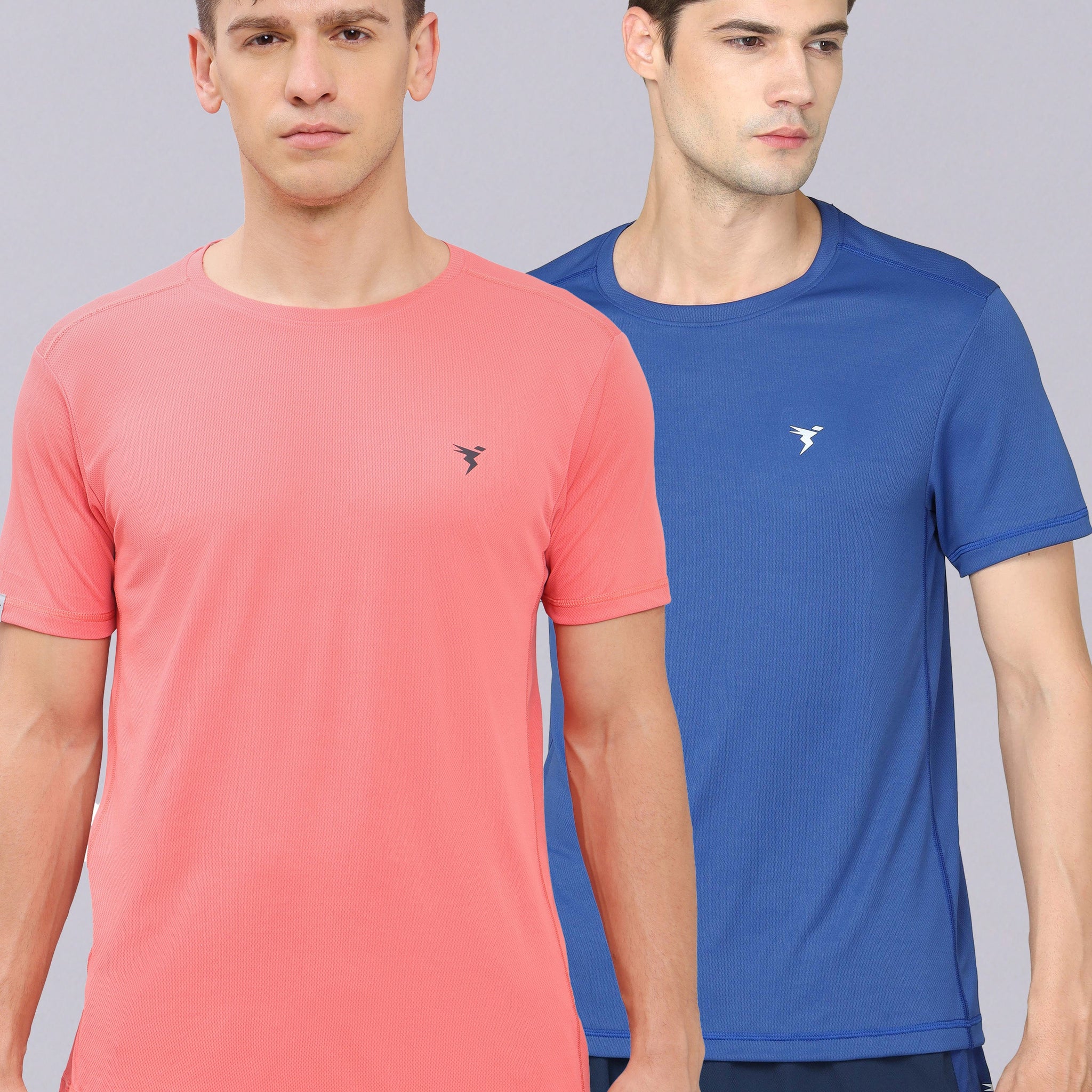 Men Solid Slim Fit Crew Neck T-shirt with TECHNO COOL+ (pack of 2)