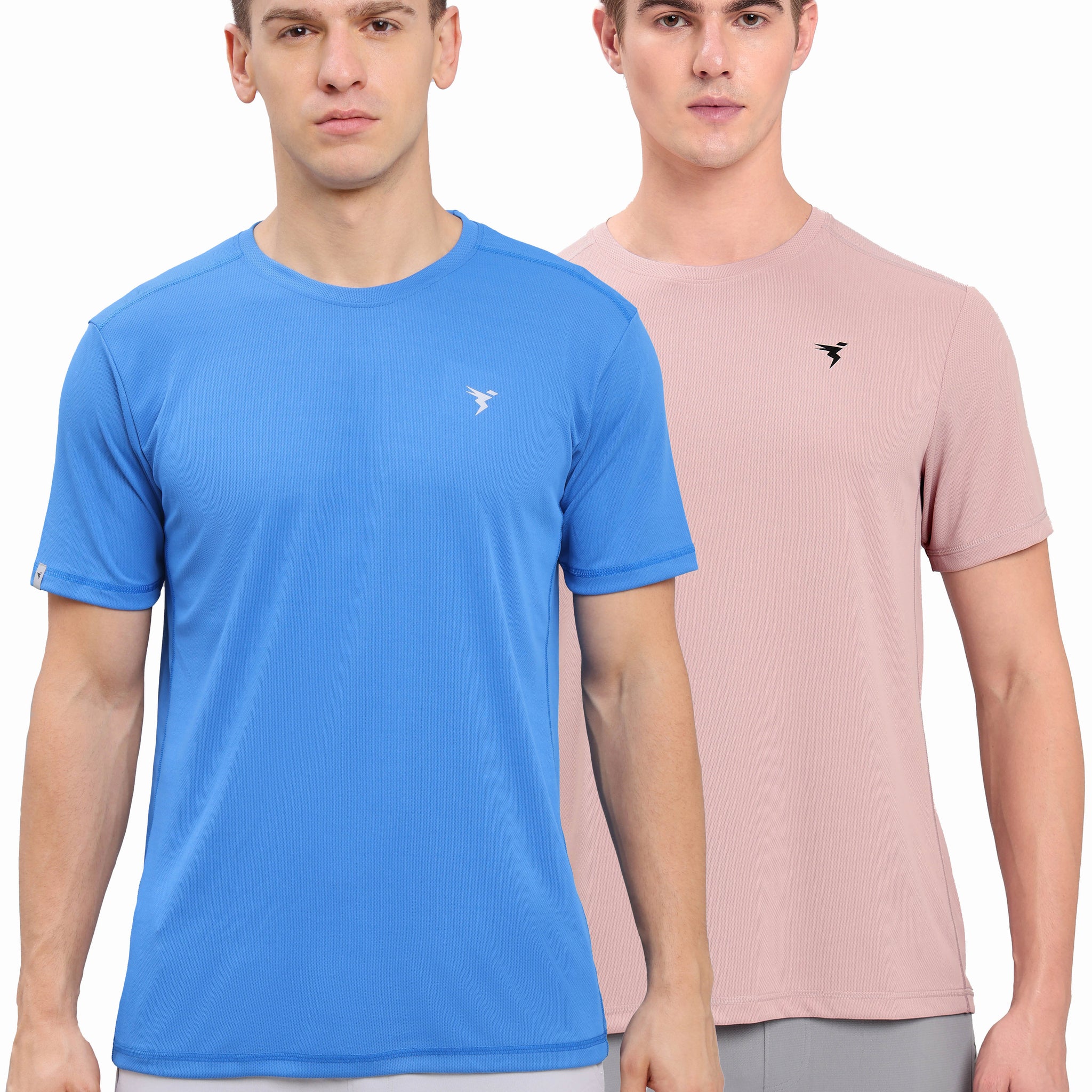 Men Solid Slim Fit Crew Neck T-shirt with TECHNO COOL+ (Pack of 2)