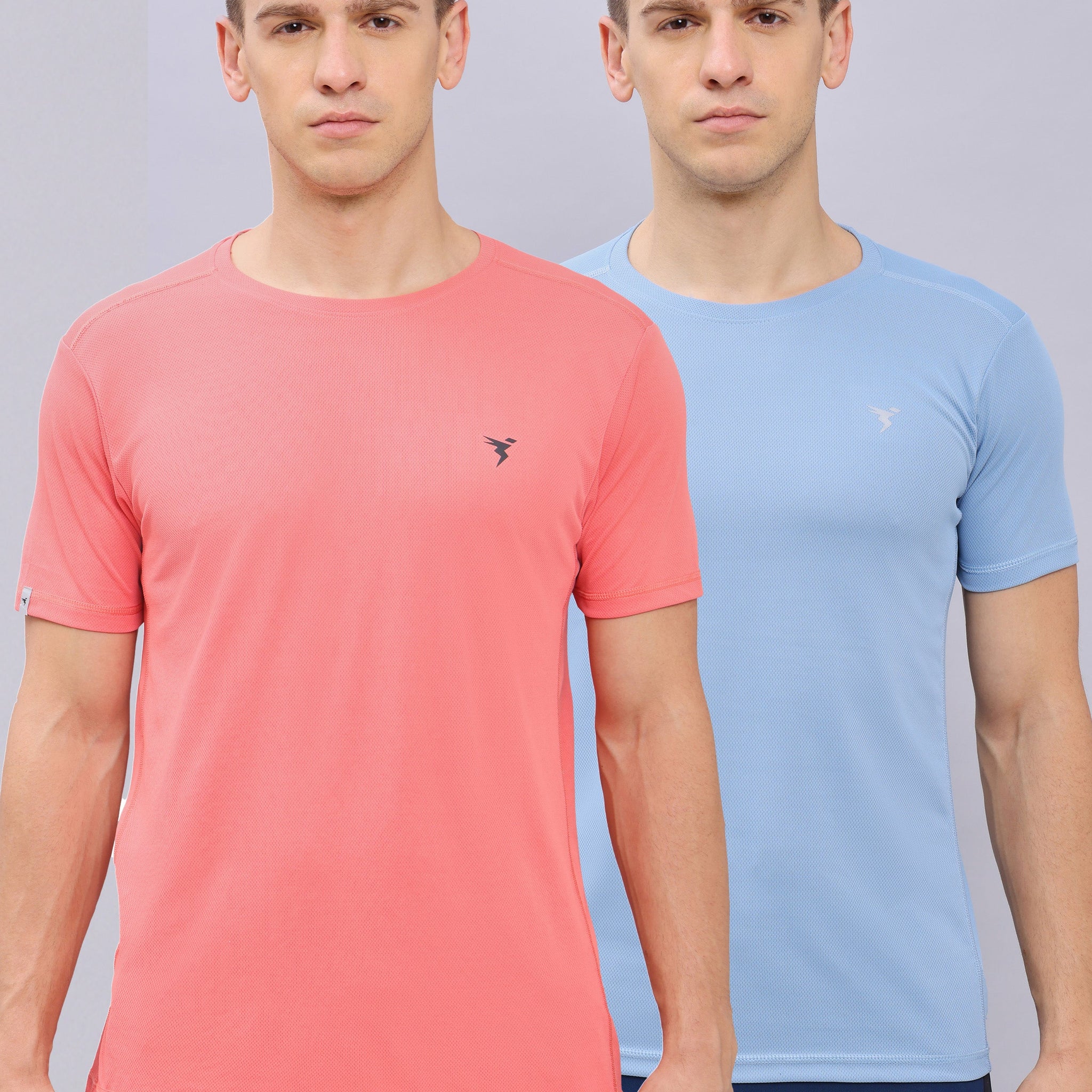 Men Solid Slim Fit Crew Neck T-shirt with TECHNO COOL+ (pack of 2)