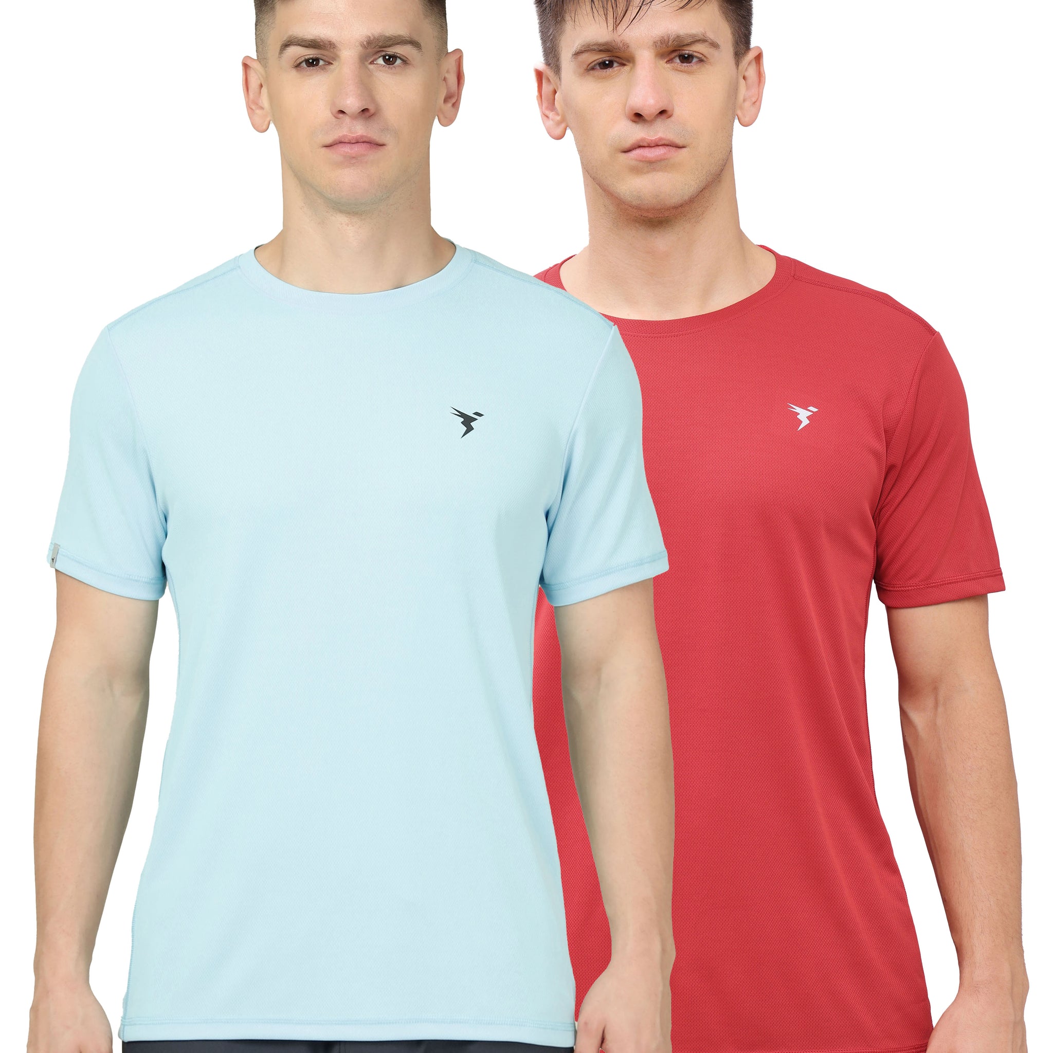 Men Solid Slim Fit Crew Neck T-shirt with TECHNO COOL+ (Pack of 2)