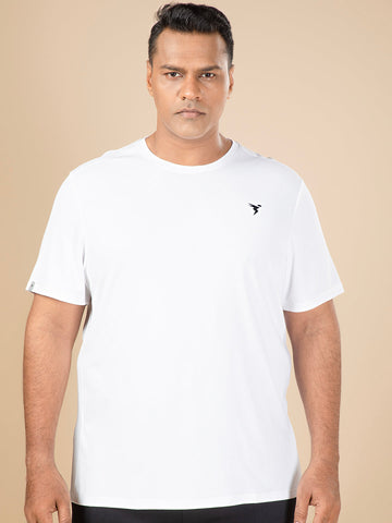 Men Plus Size Solid Active T-shirt with TECHNO COOL+