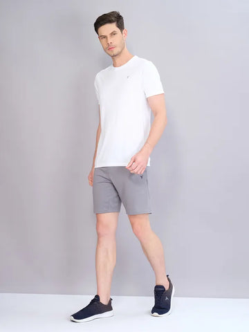 Men Solid Slim Fit Crew Neck T-shirt with TECHNO COOL+