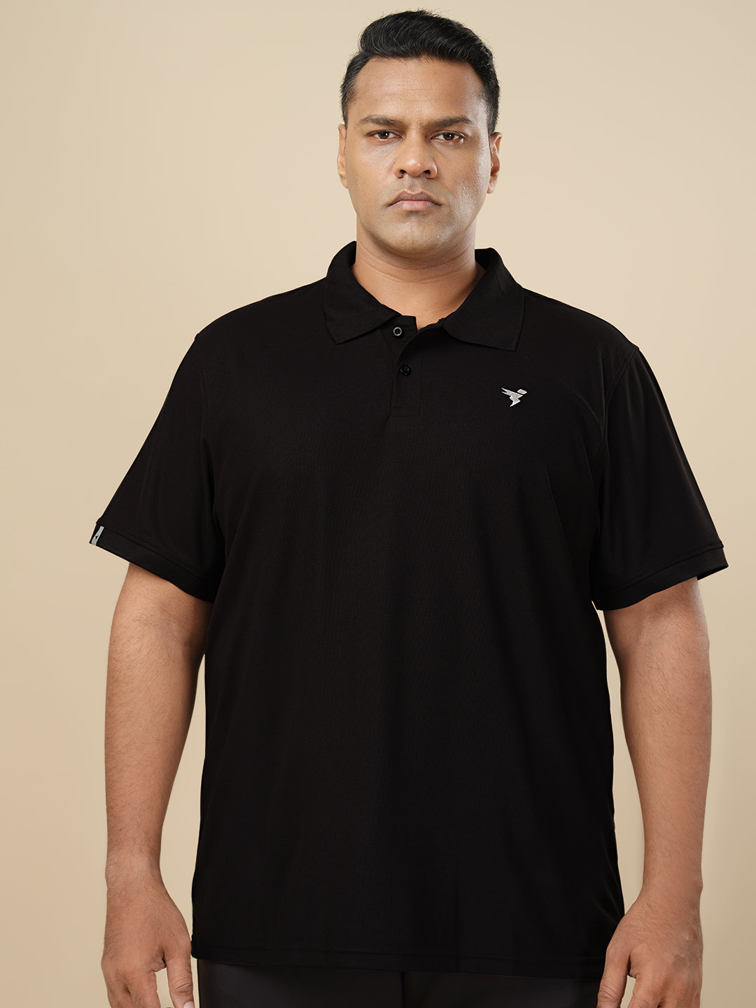 Men Plus Size Solid Polo T-shirt with MATPIQ