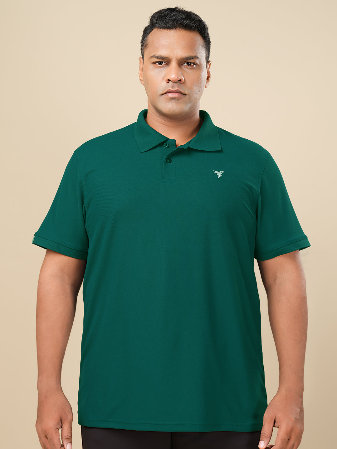 Men Plus Size Solid Polo T-shirt with MATPIQ