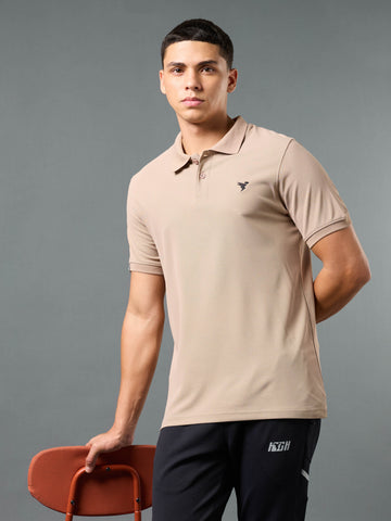 Men Solid Slim Fit Polo T-shirt with MATPIQ