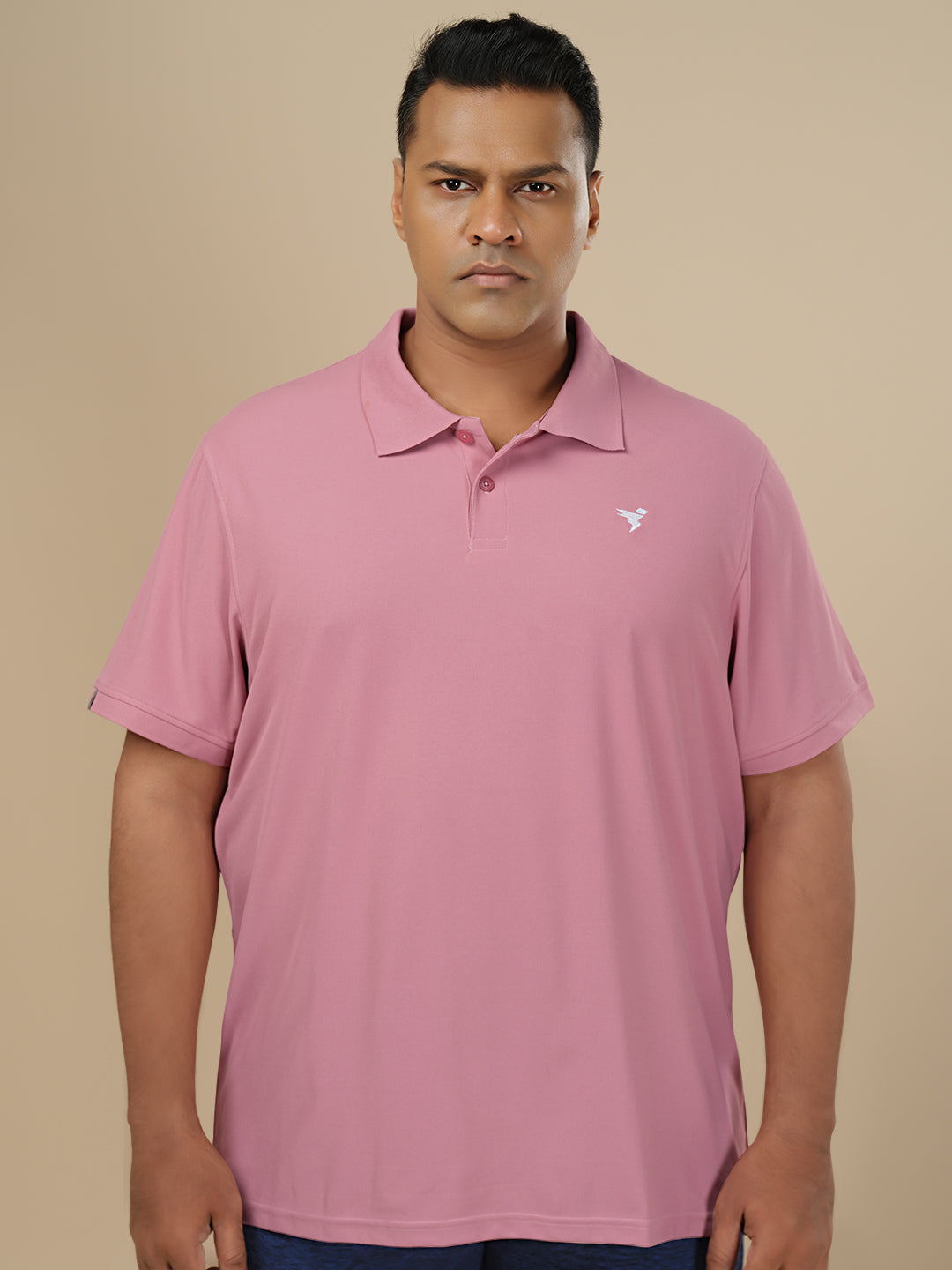 Men Plus Size Solid Polo T-shirt with MATPIQ