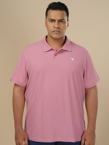 Men Plus Size Solid Polo T-shirt with MATPIQ