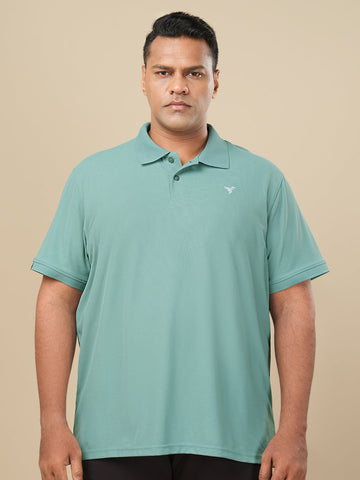 Men Plus Size Solid Polo T-shirt with MATPIQ