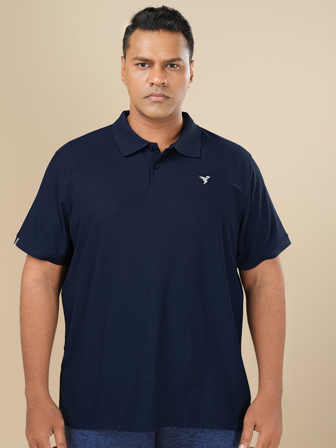 Men Plus Size Solid Polo T-shirt with MATPIQ