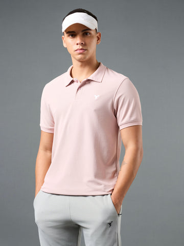 Men Solid Slim Fit Polo T-shirt with MATPIQ