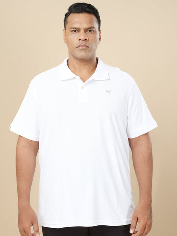 Men Plus Size Solid Polo T-shirt with MATPIQ