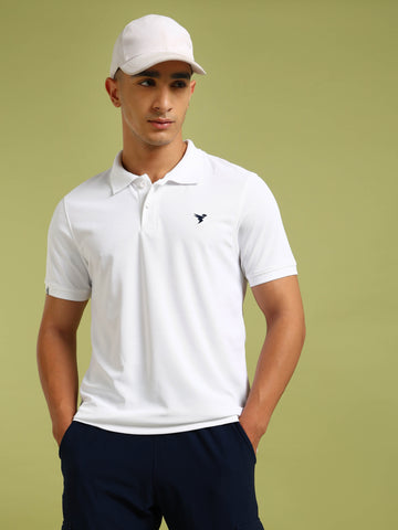 Men Solid Slim Fit Polo T-shirt with MATPIQ