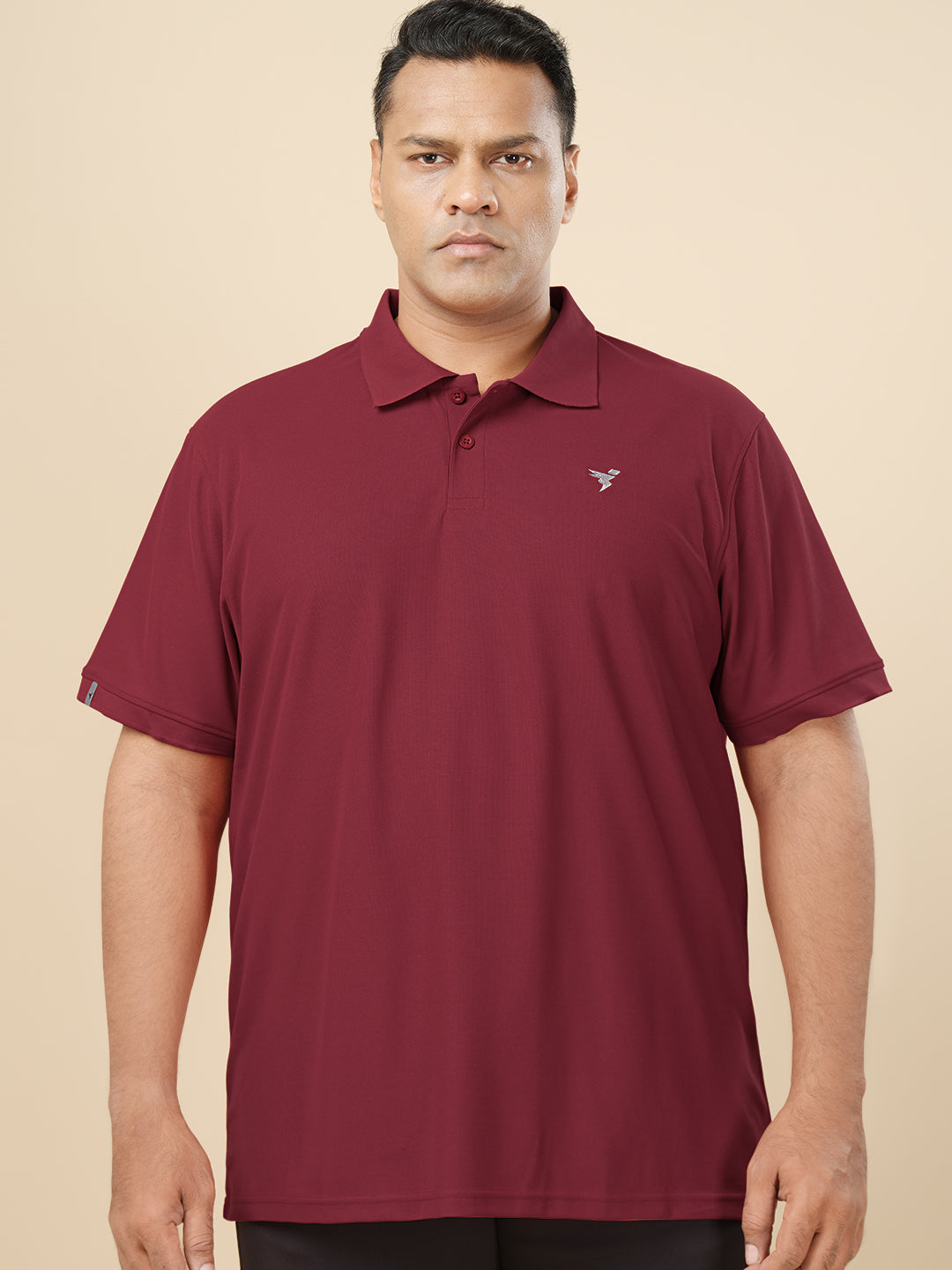 Men Plus Size Solid Polo T-shirt with MATPIQ