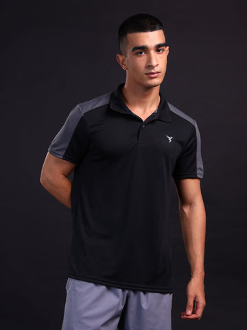 Men Colorblock Relax Fit Polo T-shirt with TECHNO COOL+