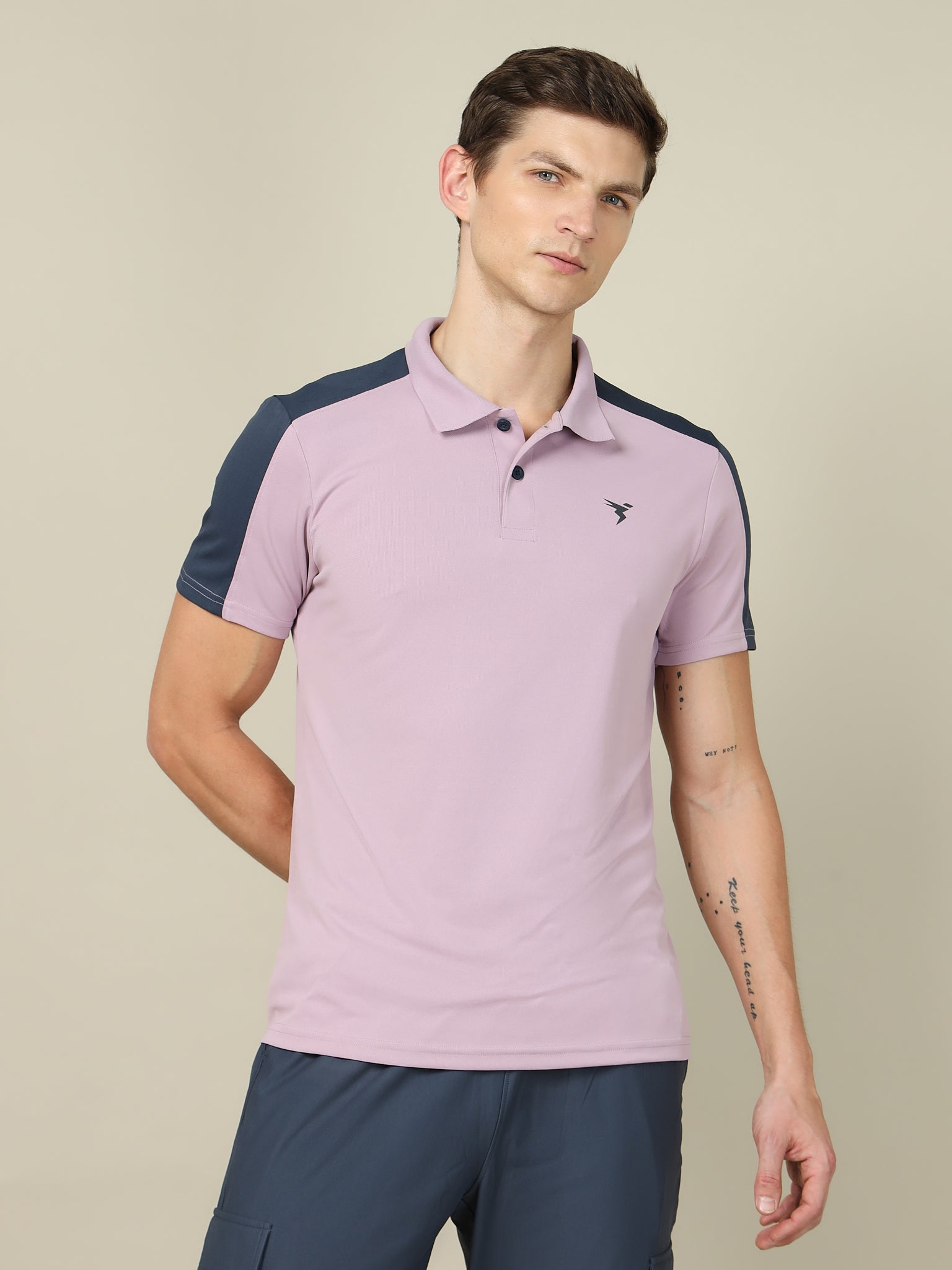 Men Colorblock Relax Fit Polo T-shirt with TECHNO COOL+