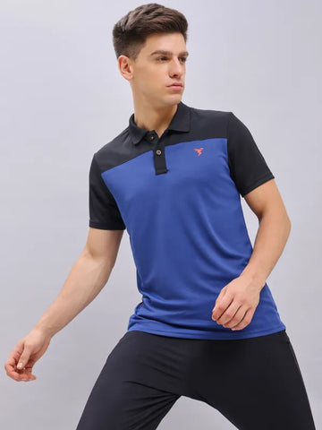 Men Colorblock Relax Fit Polo T-shirt with TECHNO COOL+