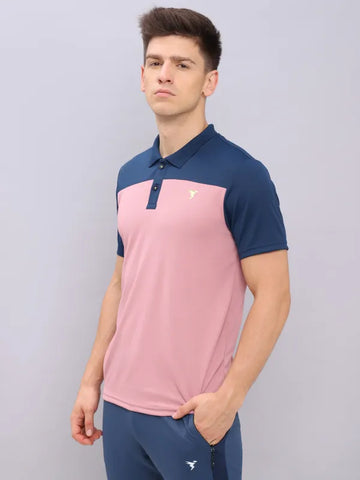 Men Colorblock Relax Fit Polo T-shirt with TECHNO COOL+