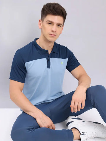 Men Colorblock Relax Fit Polo T-shirt with TECHNO COOL+