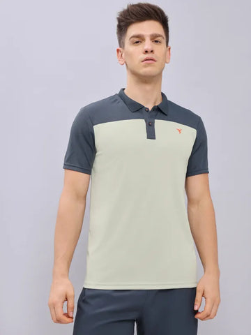 Men Colorblock Relax Fit Polo T-shirt with TECHNO COOL+