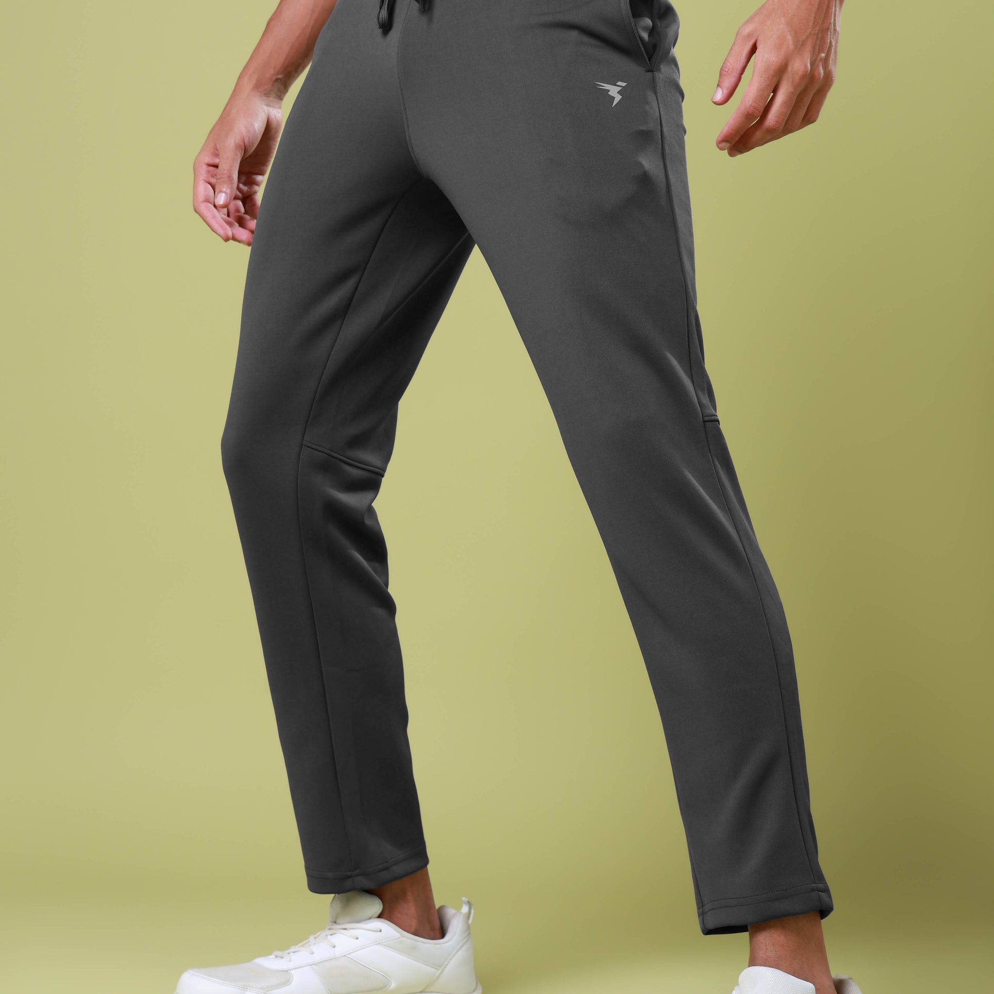 Men Solid Slim Fit Trackpants with ELASTO PLUS