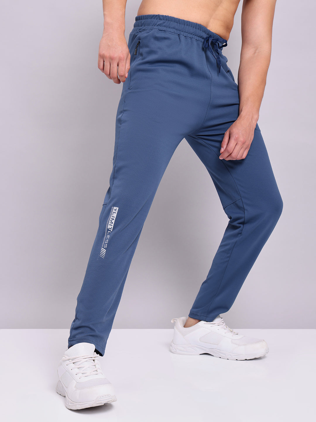 Men Solid Slim Fit Trackpants with ELASTO PLUS