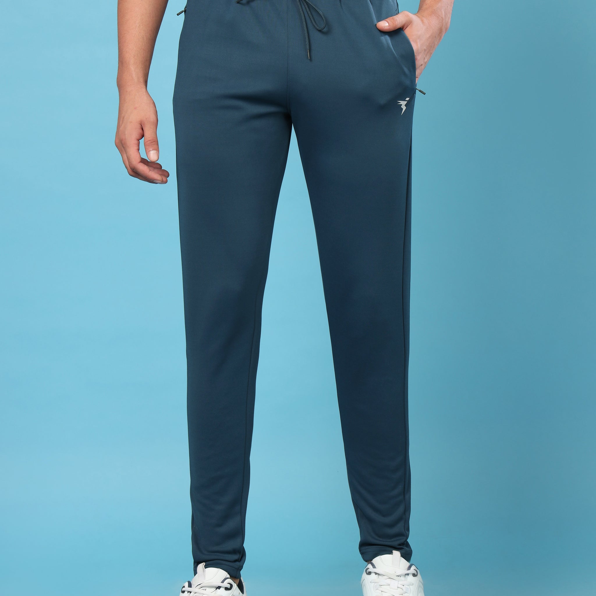 Men Solid Slim Fit Trackpants with ELASTO PLUS