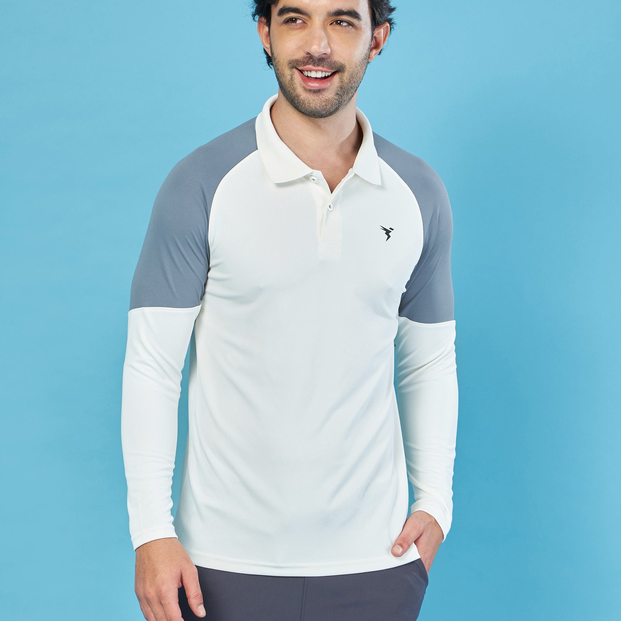 Men Colorblock Slim Fit Polo T-shirt with TECHNO COOL+