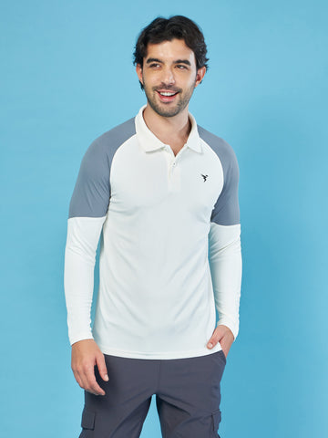 Men Colorblock Slim Fit Polo T-shirt with TECHNO COOL+