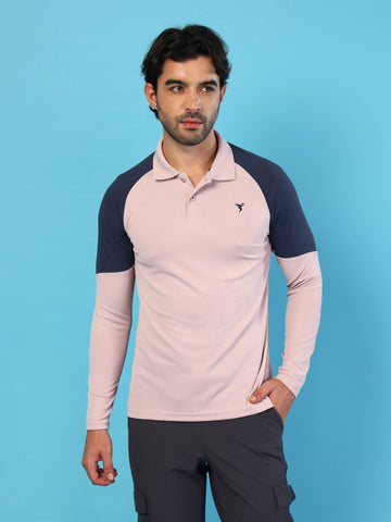 Men Colorblock Slim Fit Polo T-shirt with TECHNO COOL+