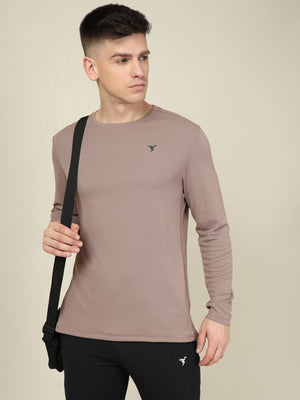 Men Solid Slim Fit Crew Neck T-shirt with TECHNO COOL+