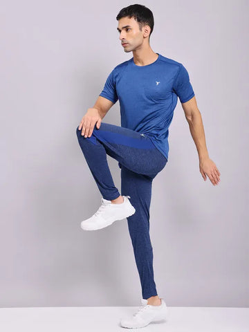 Men Melange Slim Fit Trackpants with TECHNO DRY