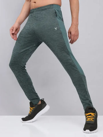 Men Melange Slim Fit Trackpants with TECHNO DRY