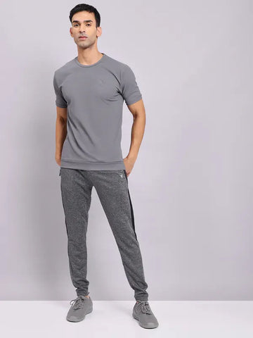 Men Melange Slim Fit Trackpants with TECHNO DRY