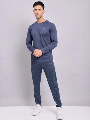 Men Melange Slim Fit Trackpants with TECHNO DRY