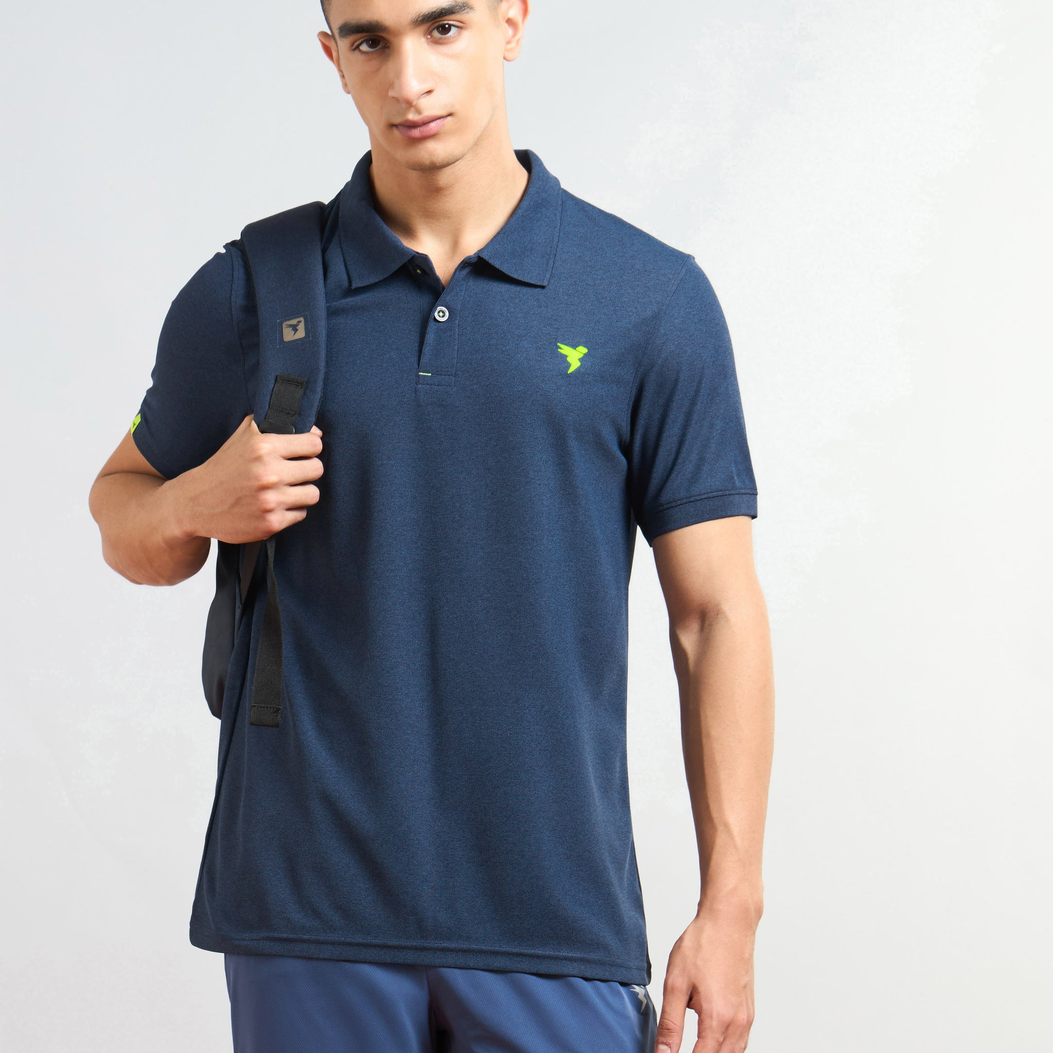 Men Solid Slim Fit Polo T-shirt with MATPIQ