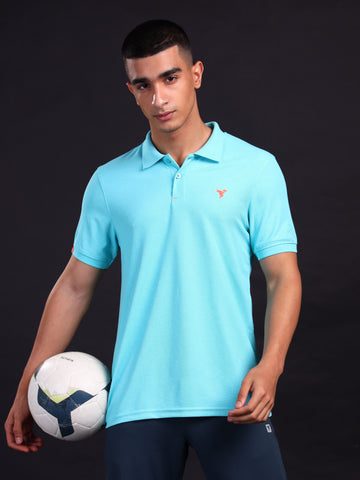 Men Solid Slim Fit Polo T-shirt with MATPIQ